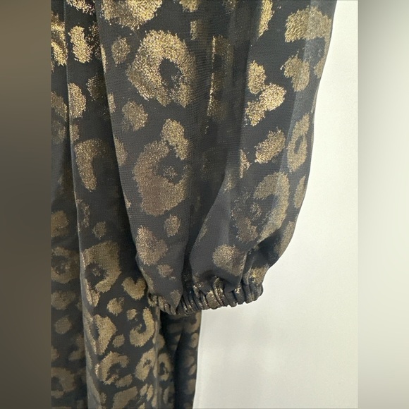 New DKNY Plus Size 20W Leopard-Print Tie-Neck Pleated Dress NWT - Picture 6 of 7